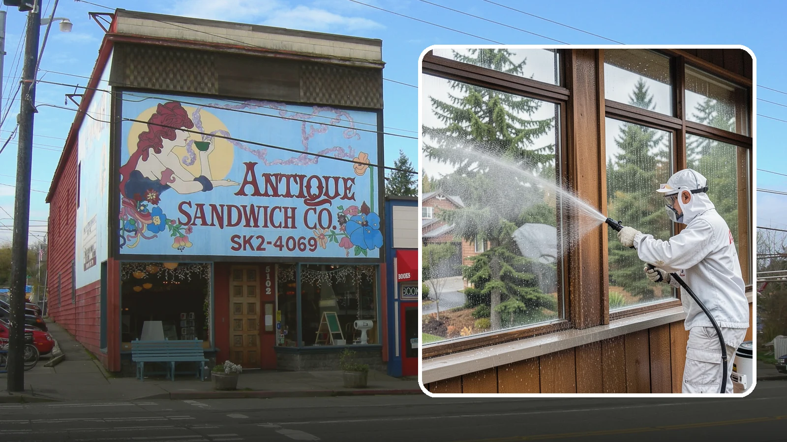 Exterior Window Cleaning in Ruston, Pierce County, WA - Streak-free exterior window cleaning that clears the grime and water spotting our damp, overcast climate leaves on the glass.