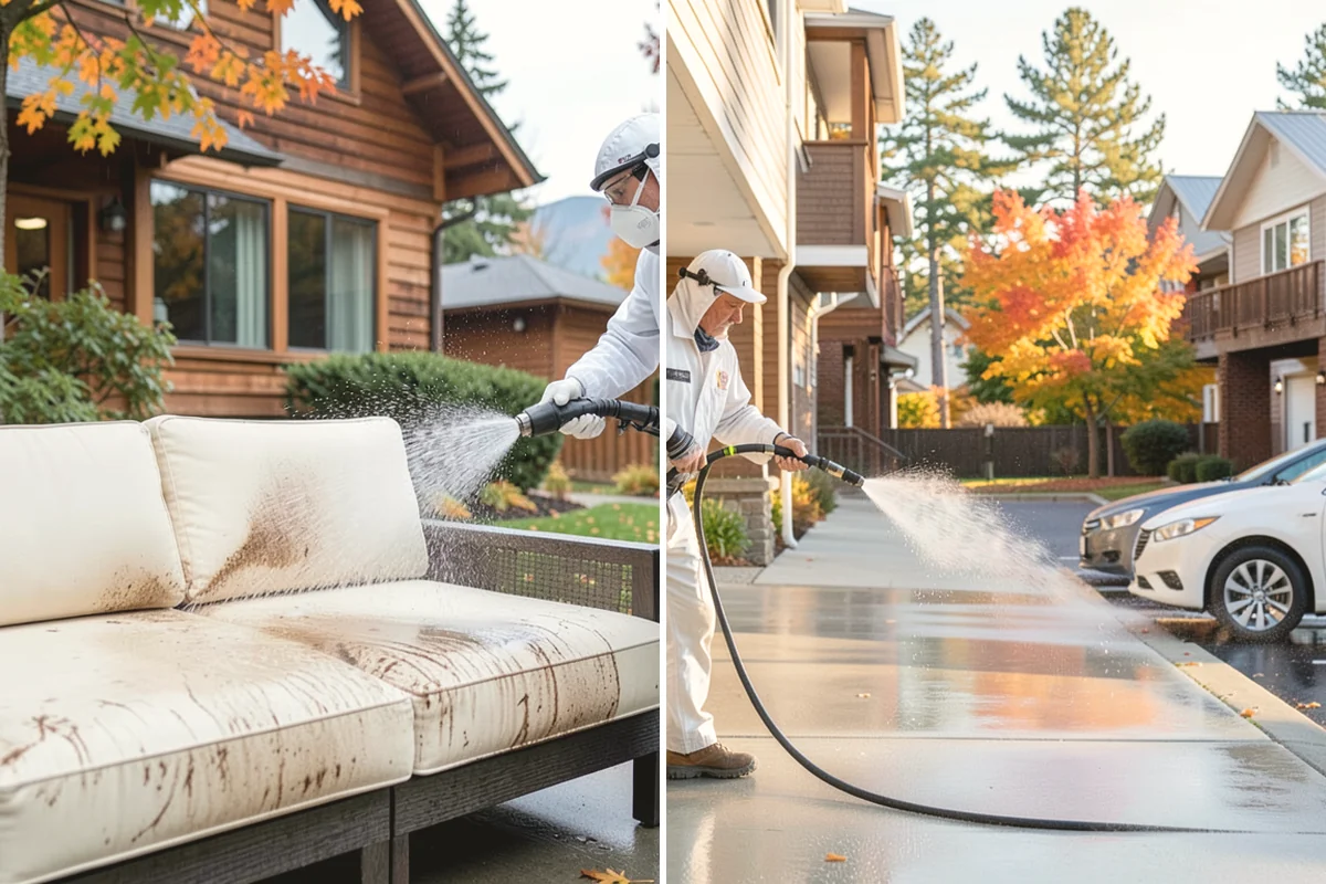 Exterior Window Cleaning in Ruston, Pierce County, WA - Rinse loose dust and pollen from the panes
