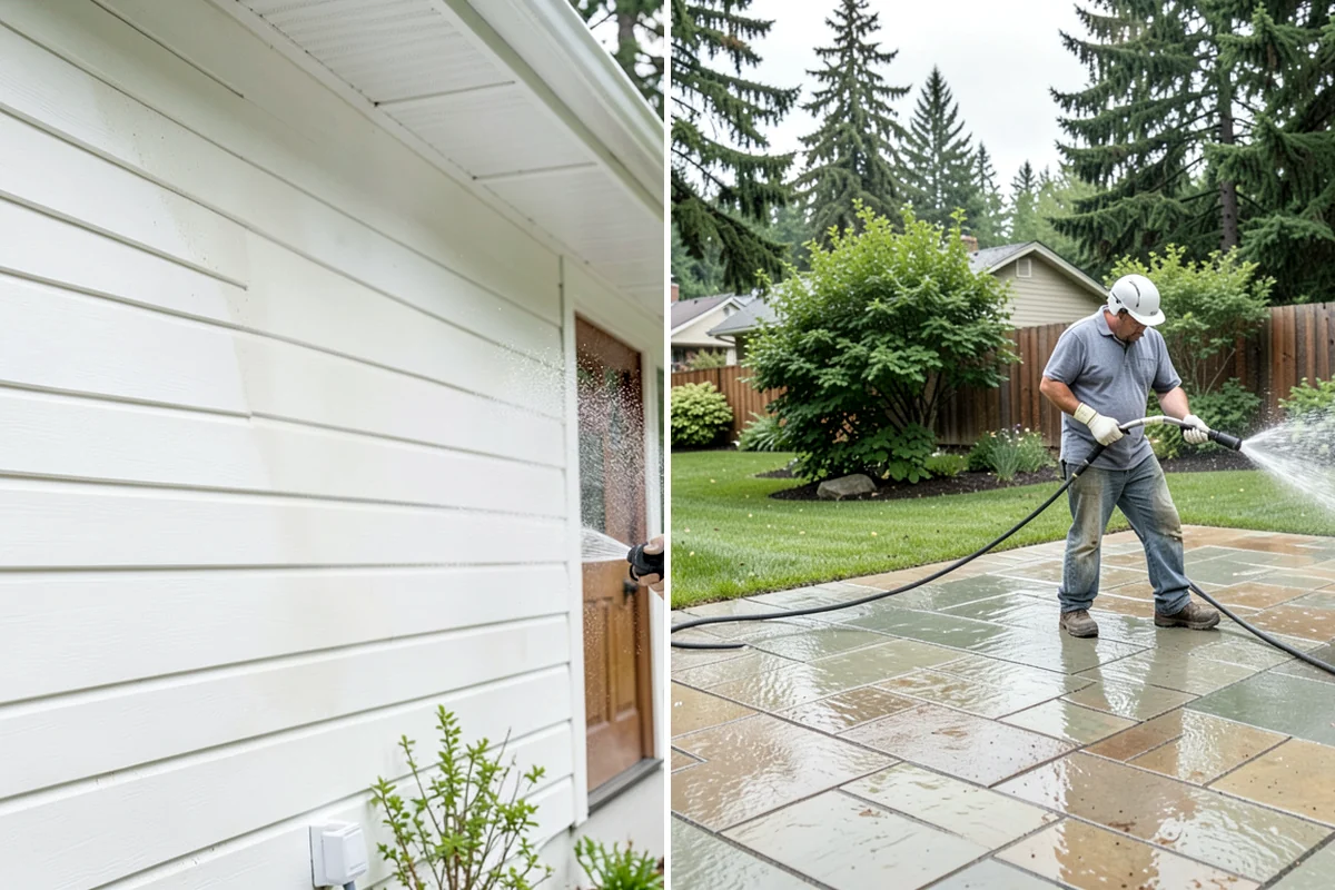 Exterior Window Cleaning in SeaTac, King County, WA - Rinse loose dust and pollen from the panes