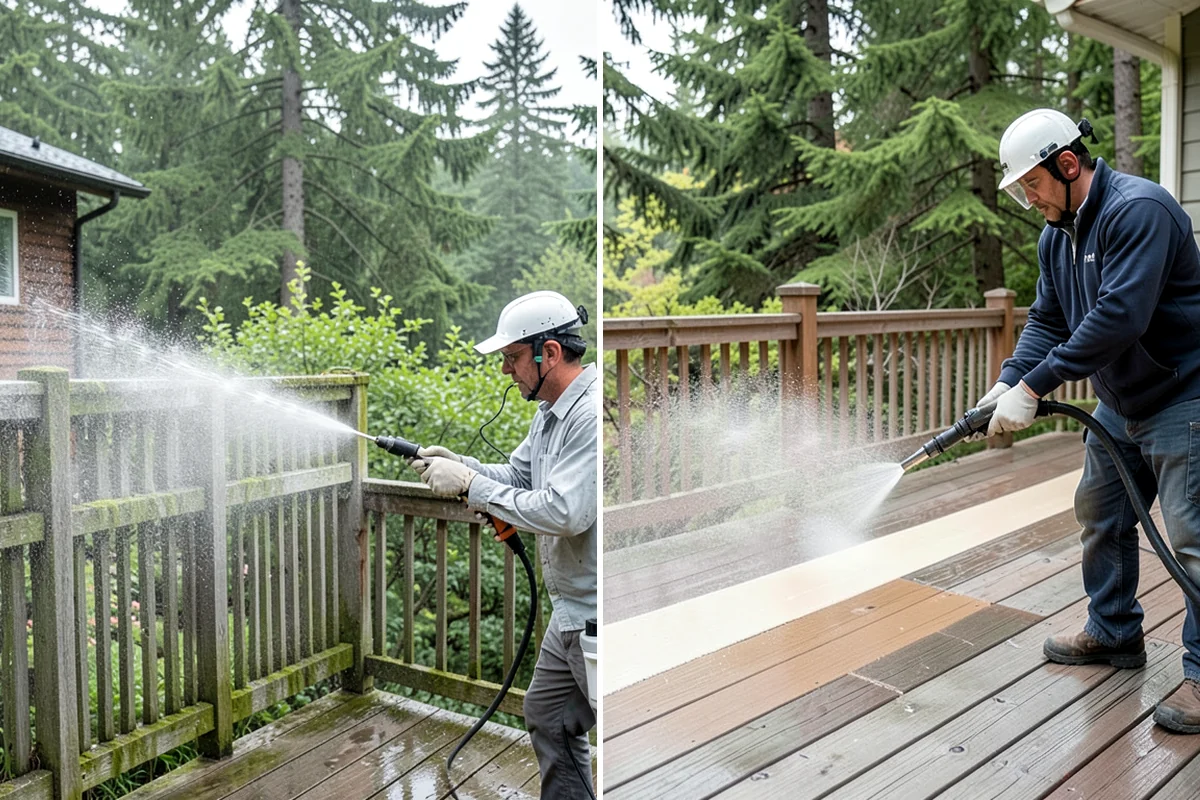 Exterior Window Cleaning in Seattle, King County, WA - Rinse loose dust and pollen from the panes