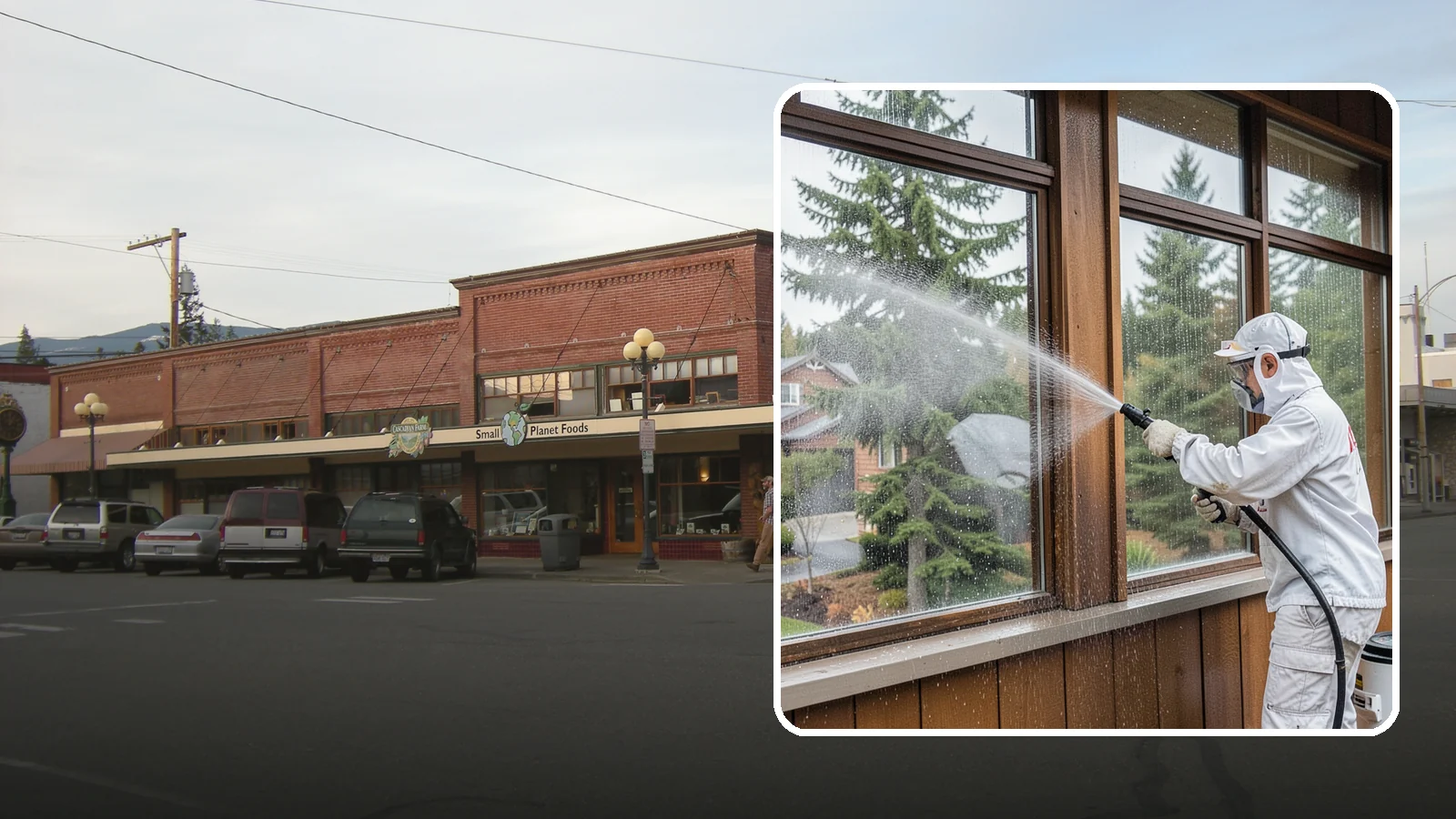 Exterior Window Cleaning in Sedro-Woolley, Skagit County, WA - Streak-free exterior window cleaning that clears the grime and water spotting our damp, overcast climate leaves on the glass.
