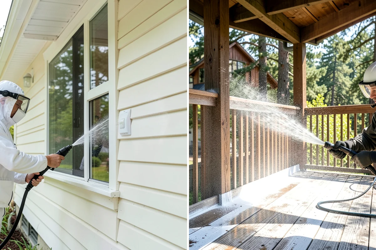 Exterior Window Cleaning in Shoreline, King County, WA - Rinse loose dust and pollen from the panes