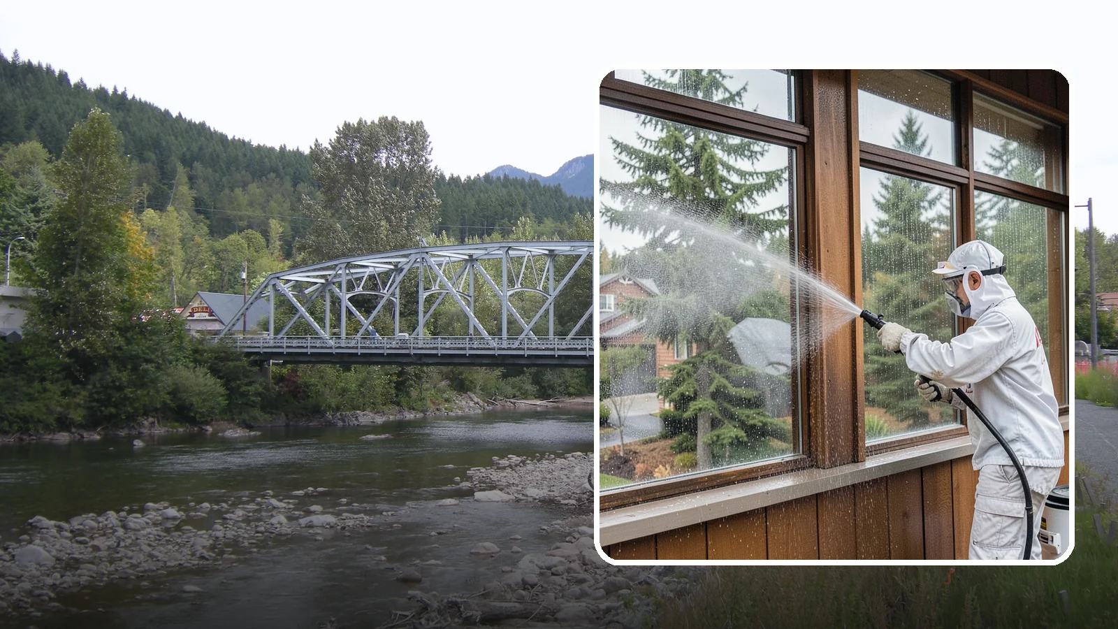 Exterior Window Cleaning in Skykomish, King County, WA - Streak-free exterior window cleaning that clears the grime and water spotting our damp, overcast climate leaves on the glass.