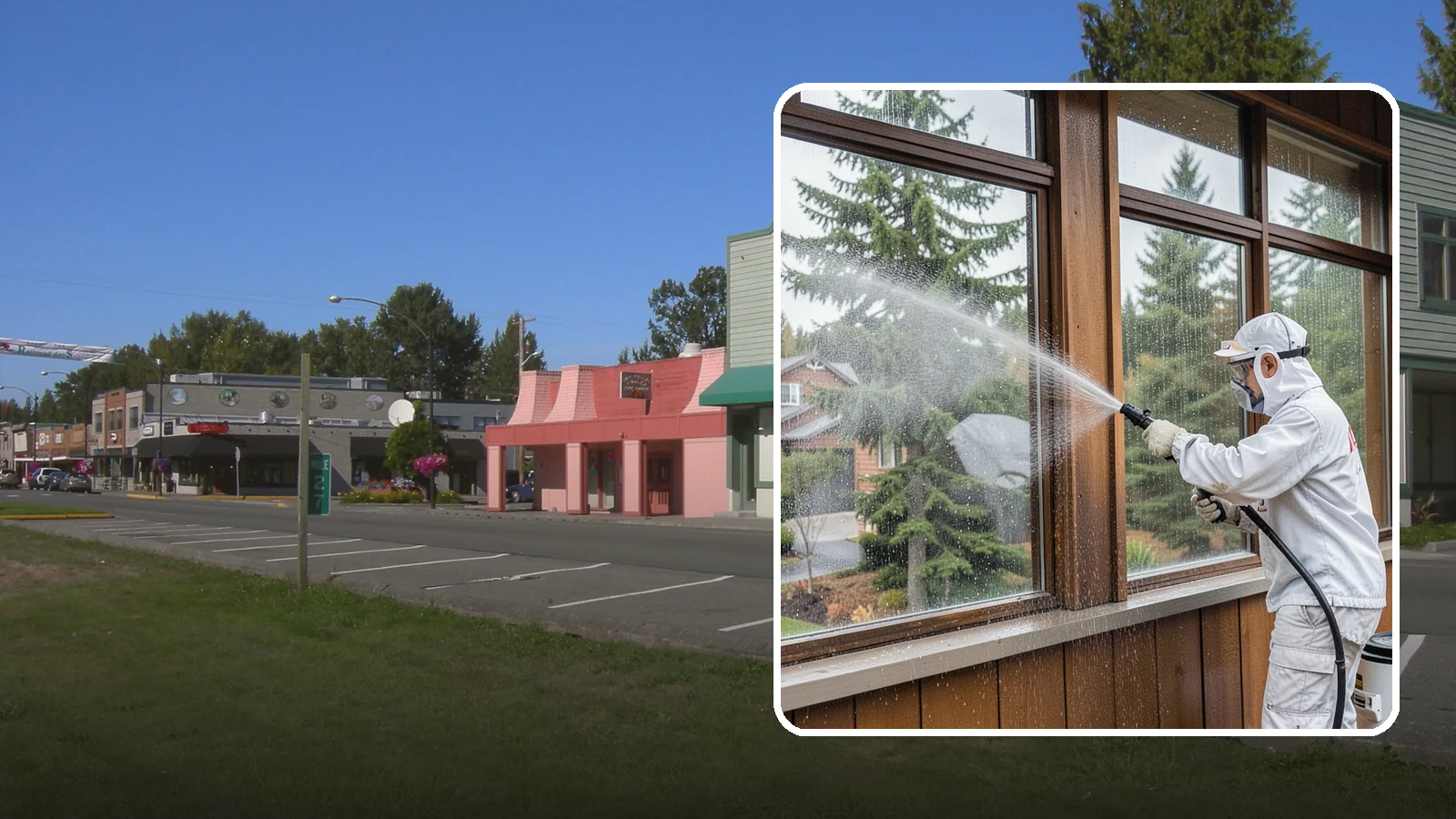Exterior Window Cleaning in Snoqualmie, King County, WA - Streak-free exterior window cleaning that clears the grime and water spotting our damp, overcast climate leaves on the glass.