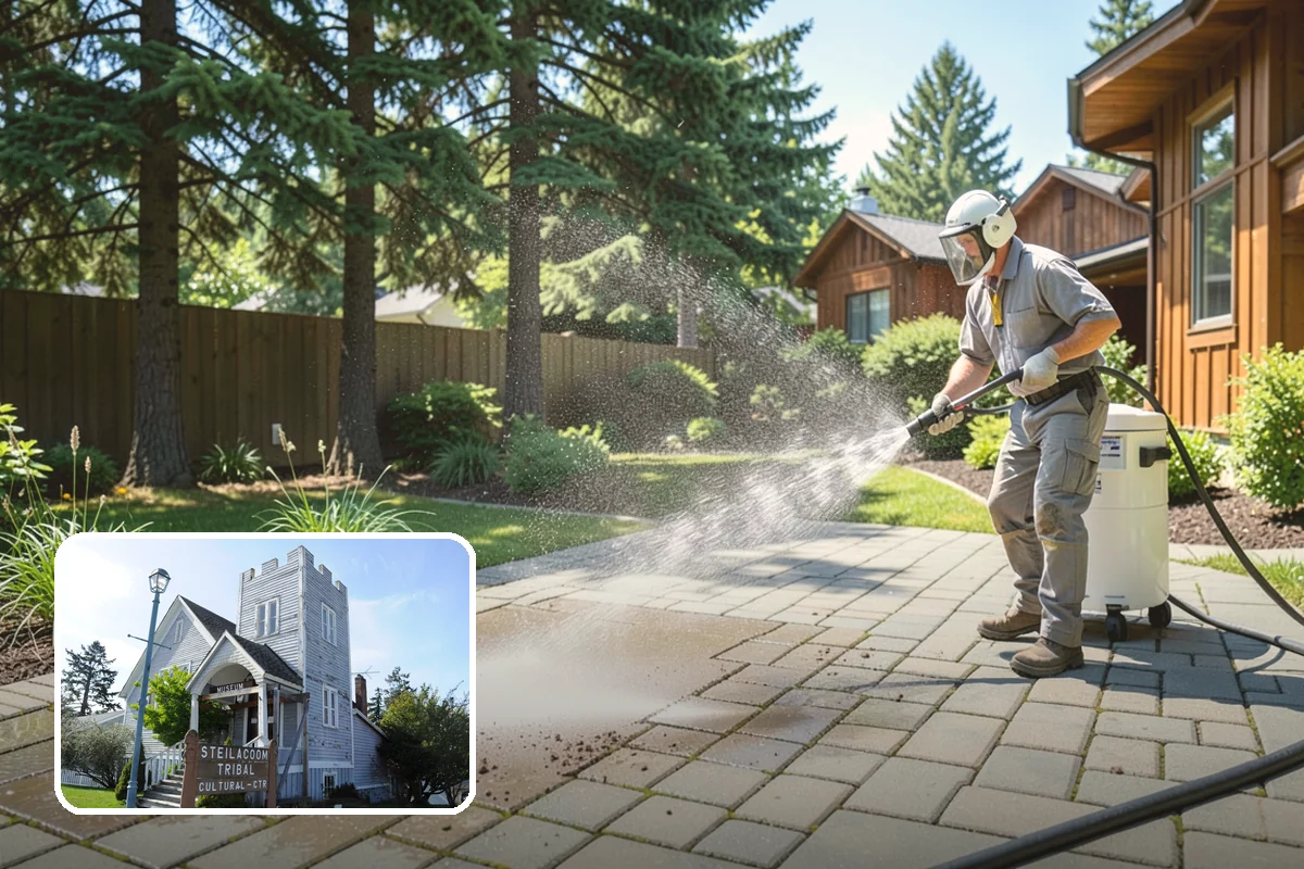 Exterior Window Cleaning in Steilacoom, Pierce County, WA - Clears pollen, grime, and water spotting from the glass