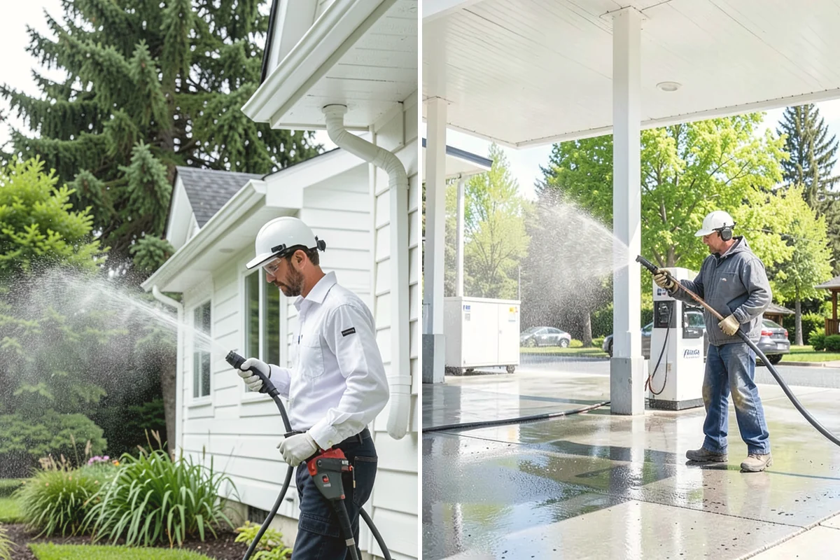 Exterior Window Cleaning in Steilacoom, Pierce County, WA - Rinse loose dust and pollen from the panes