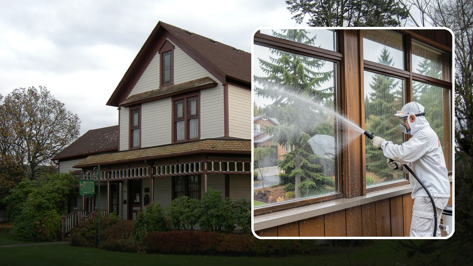 Exterior Window Cleaning in Sumner, Pierce County, WA - Streak-free exterior window cleaning that clears the grime and water spotting our damp, overcast climate leaves on the glass.