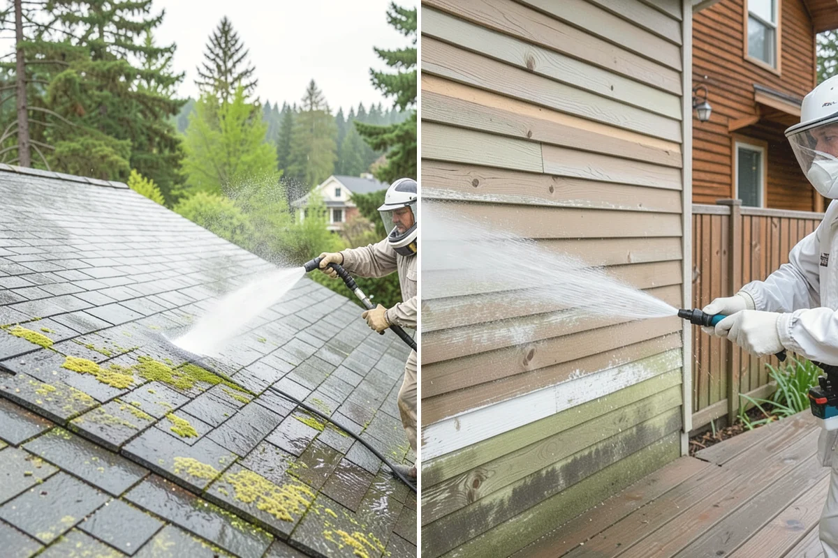 Exterior Window Cleaning in University Place, Pierce County, WA - Rinse loose dust and pollen from the panes