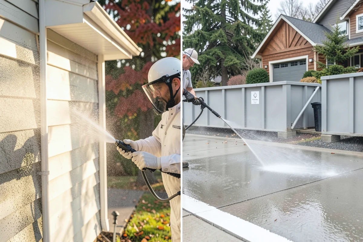 Exterior Window Cleaning in Woodinville, King County, WA - Rinse loose dust and pollen from the panes