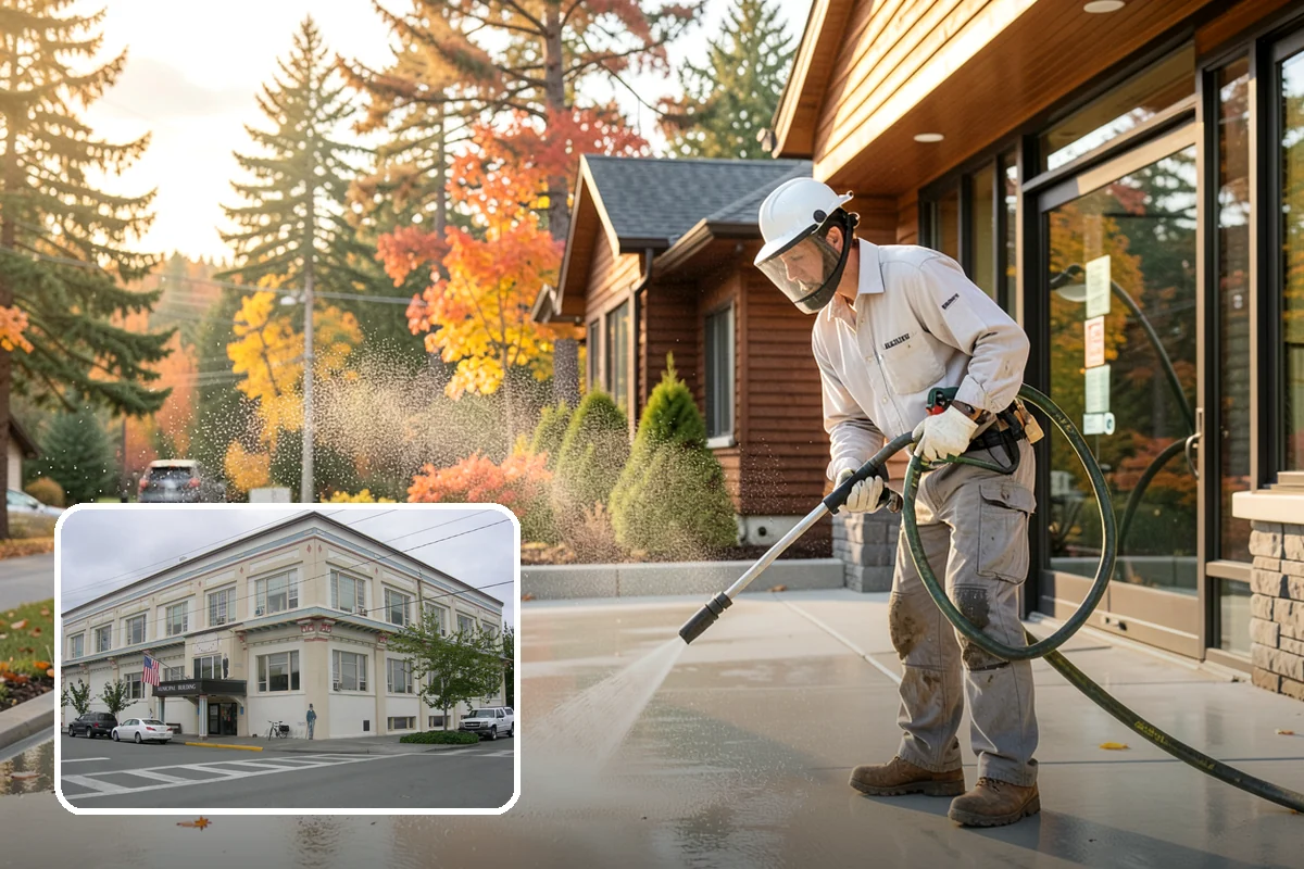 Fall Exterior Cleaning in Anacortes, Skagit County, WA - Strips away summer dust and the season's early leaf and needle fall