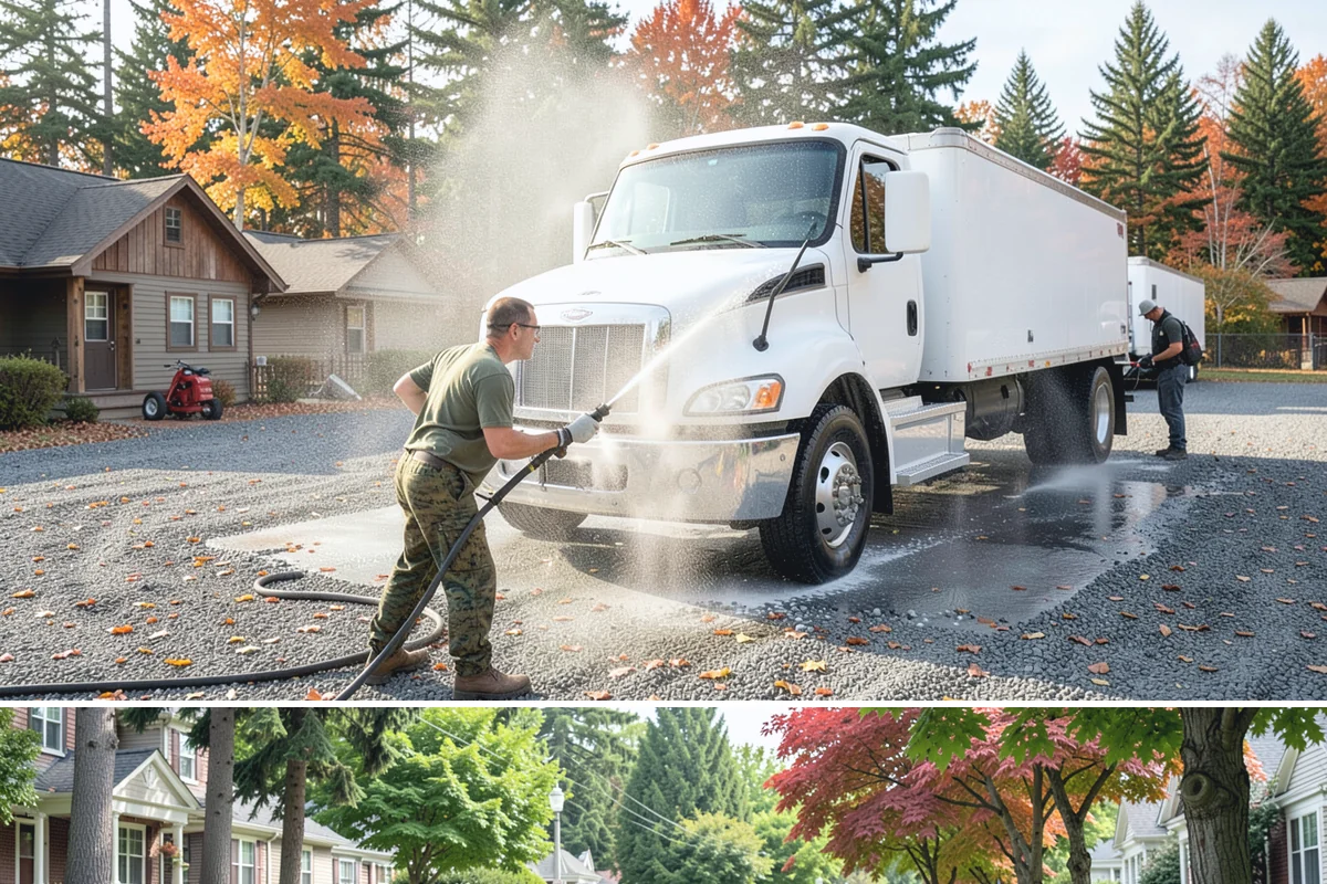 Fall Exterior Cleaning in Beaux Arts Village, King County, WA - September through early November works best, after the summer growing season and before persistent winter rain arrives.