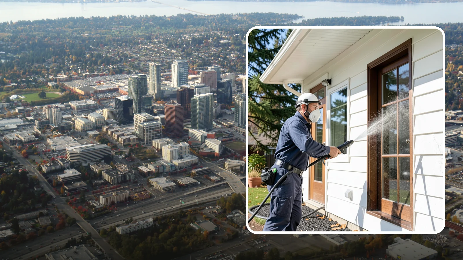 Fall Exterior Cleaning in Bellevue, King County, WA - A fall exterior cleaning removes summer's dust and the first flush of autumn debris before Washington's wet season sets in.