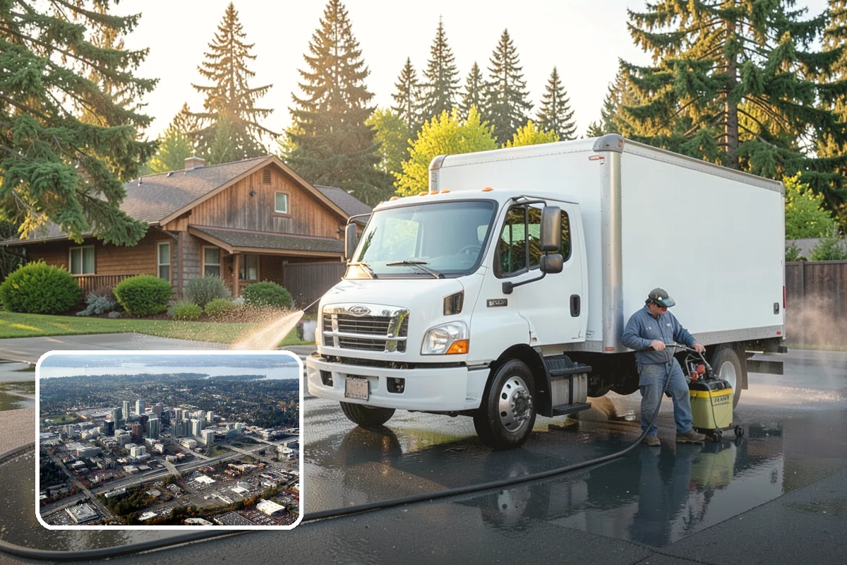 Fall Exterior Cleaning in Bellevue, King County, WA - Strips away summer dust and the season's early leaf and needle fall
