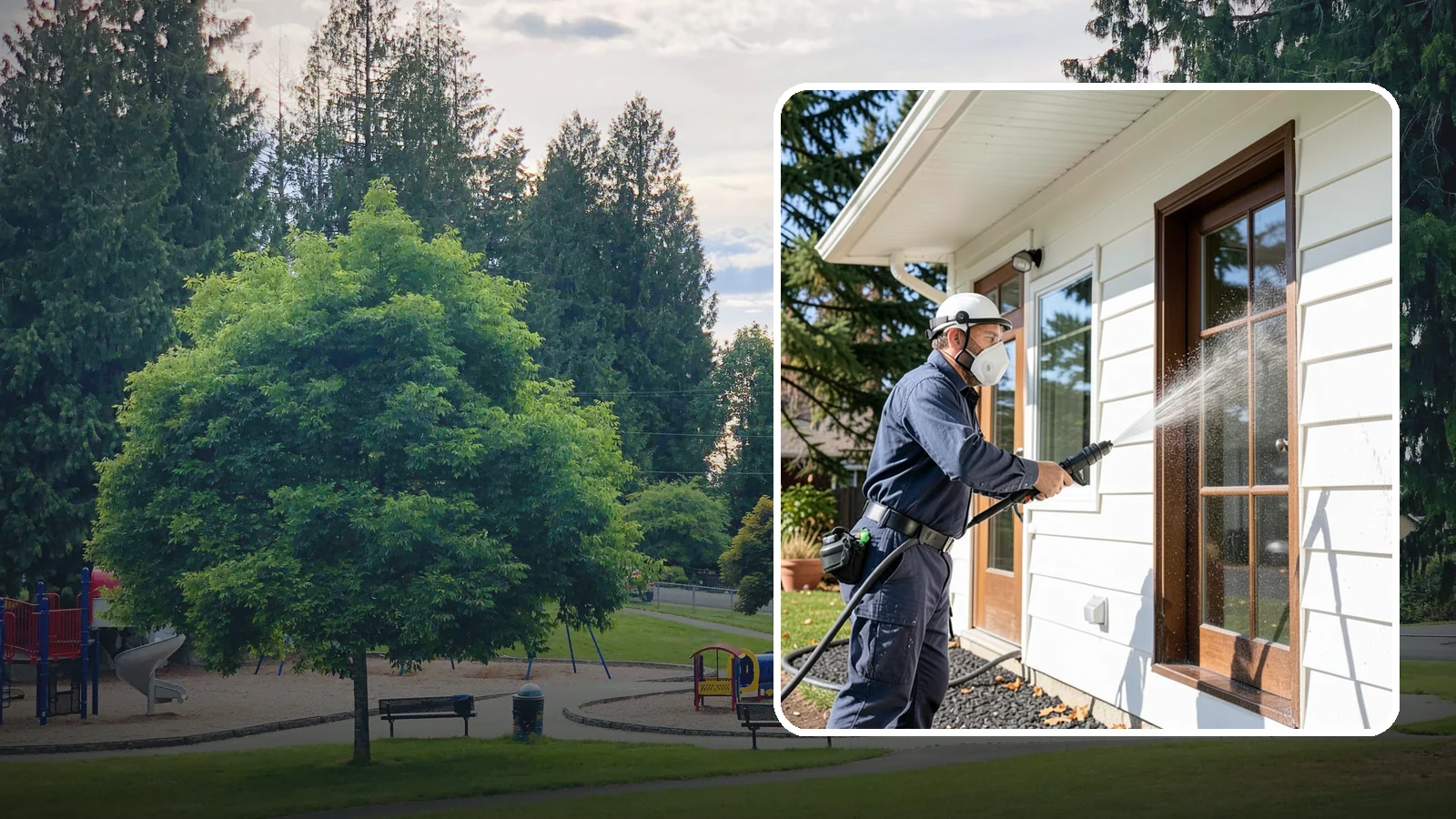 Fall Exterior Cleaning in Bonney Lake, Pierce County, WA - A fall exterior cleaning removes summer's dust and the first flush of autumn debris before Washington's wet season sets in.
