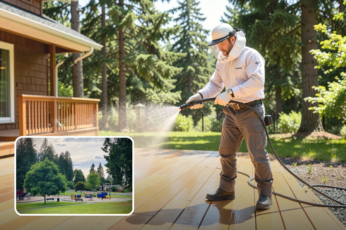 Fall Exterior Cleaning in Bonney Lake, Pierce County, WA - Strips away summer dust and the season's early leaf and needle fall