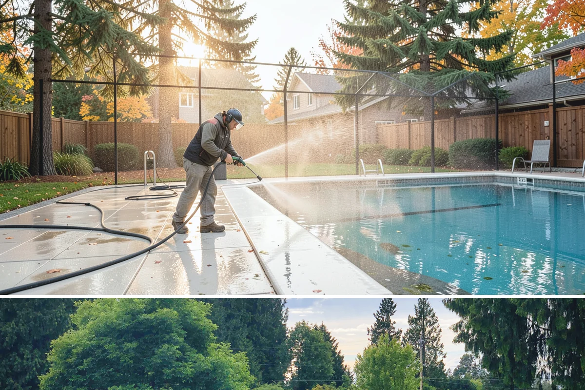 Fall Exterior Cleaning in Bonney Lake, Pierce County, WA - September through early November works best, after the summer growing season and before persistent winter rain arrives.