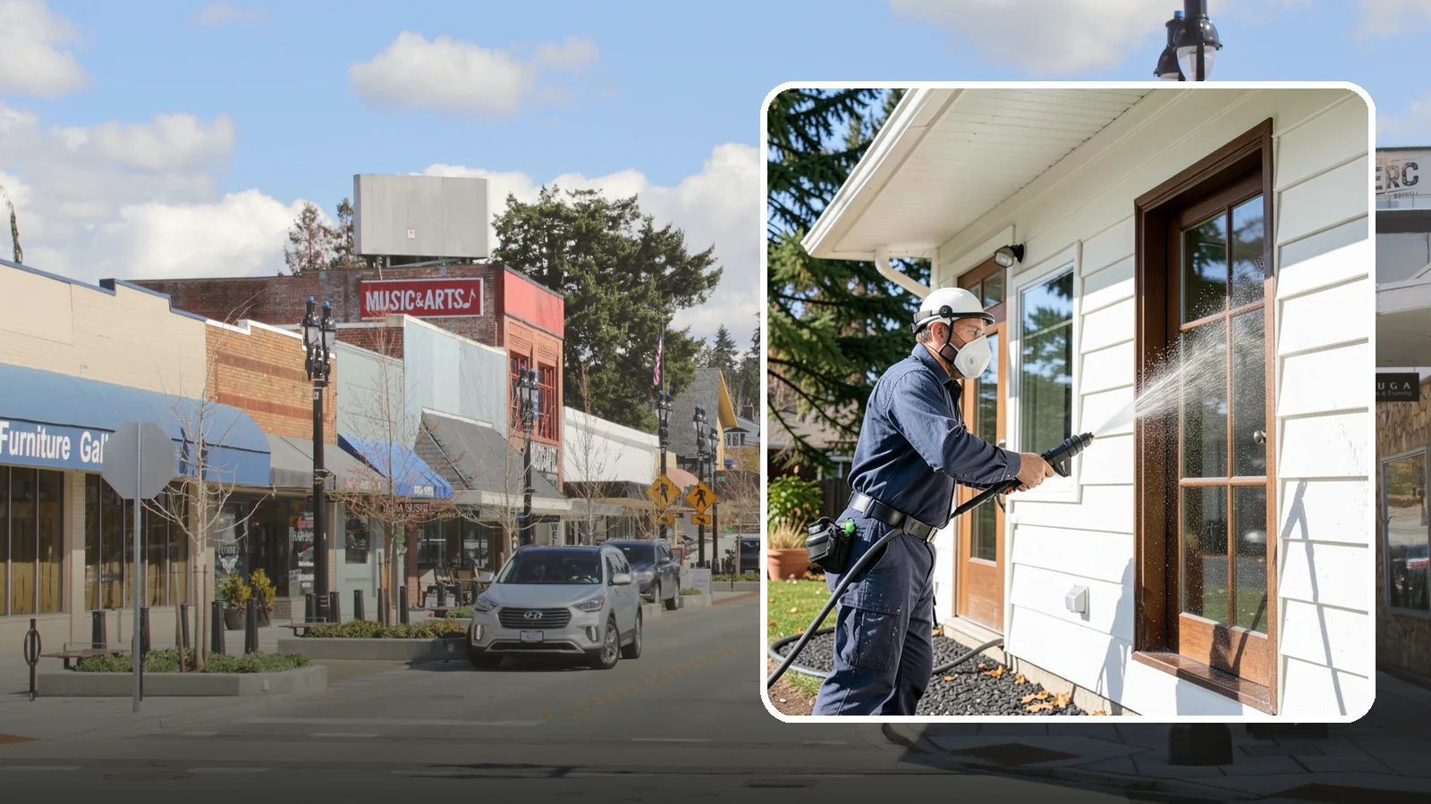 Fall Exterior Cleaning in Bothell, King County, WA - A fall exterior cleaning removes summer's dust and the first flush of autumn debris before Washington's wet season sets in.