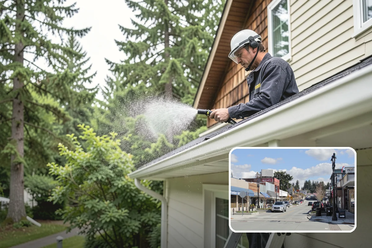 Fall Exterior Cleaning in Bothell, King County, WA - Strips away summer dust and the season's early leaf and needle fall