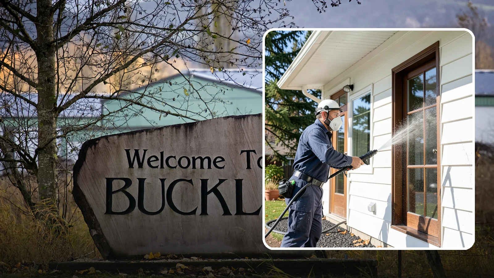 Fall Exterior Cleaning in Buckley, Pierce County, WA - A fall exterior cleaning removes summer's dust and the first flush of autumn debris before Washington's wet season sets in.