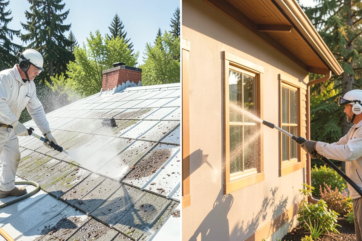 Fall Exterior Cleaning in Burlington, Skagit County, WA - Clear loose leaves and conifer needles from target surfaces
