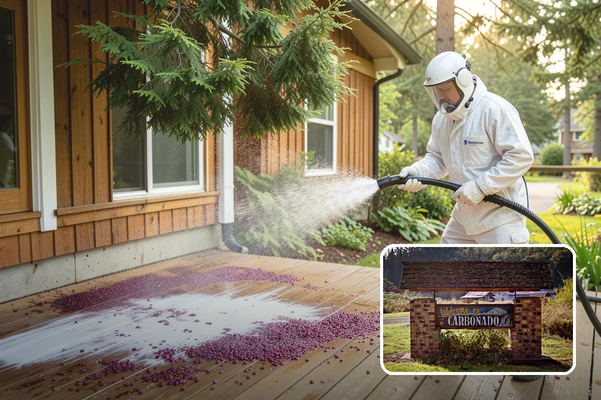 Fall Exterior Cleaning in Carbonado, Pierce County, WA - Strips away summer dust and the season's early leaf and needle fall