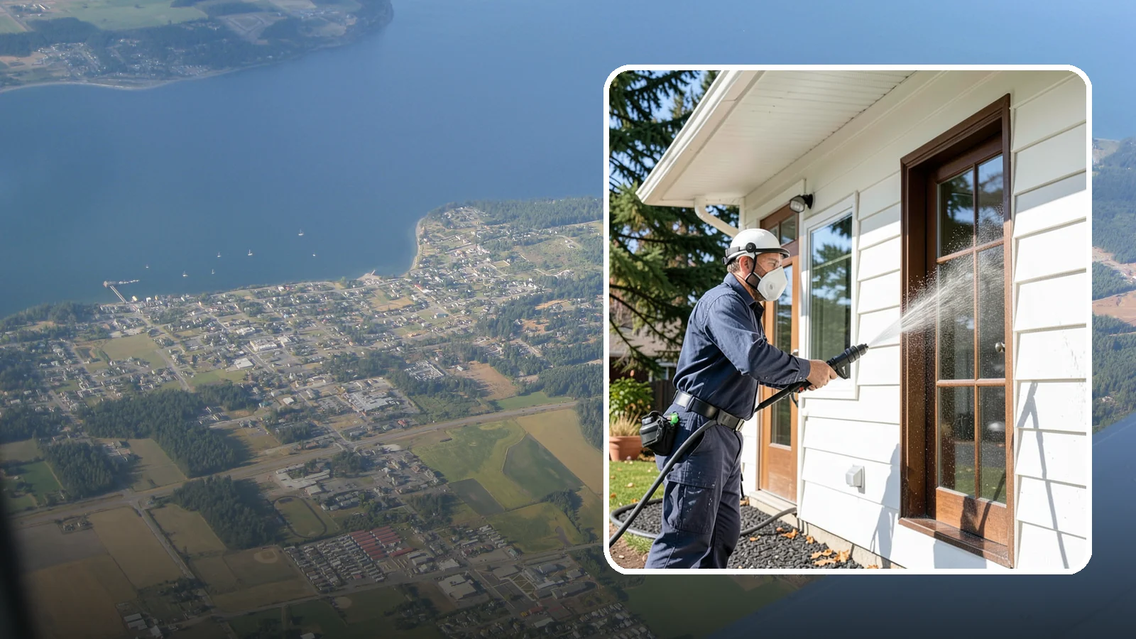 Fall Exterior Cleaning in Coupeville, Island County, WA - A fall exterior cleaning removes summer's dust and the first flush of autumn debris before Washington's wet season sets in.