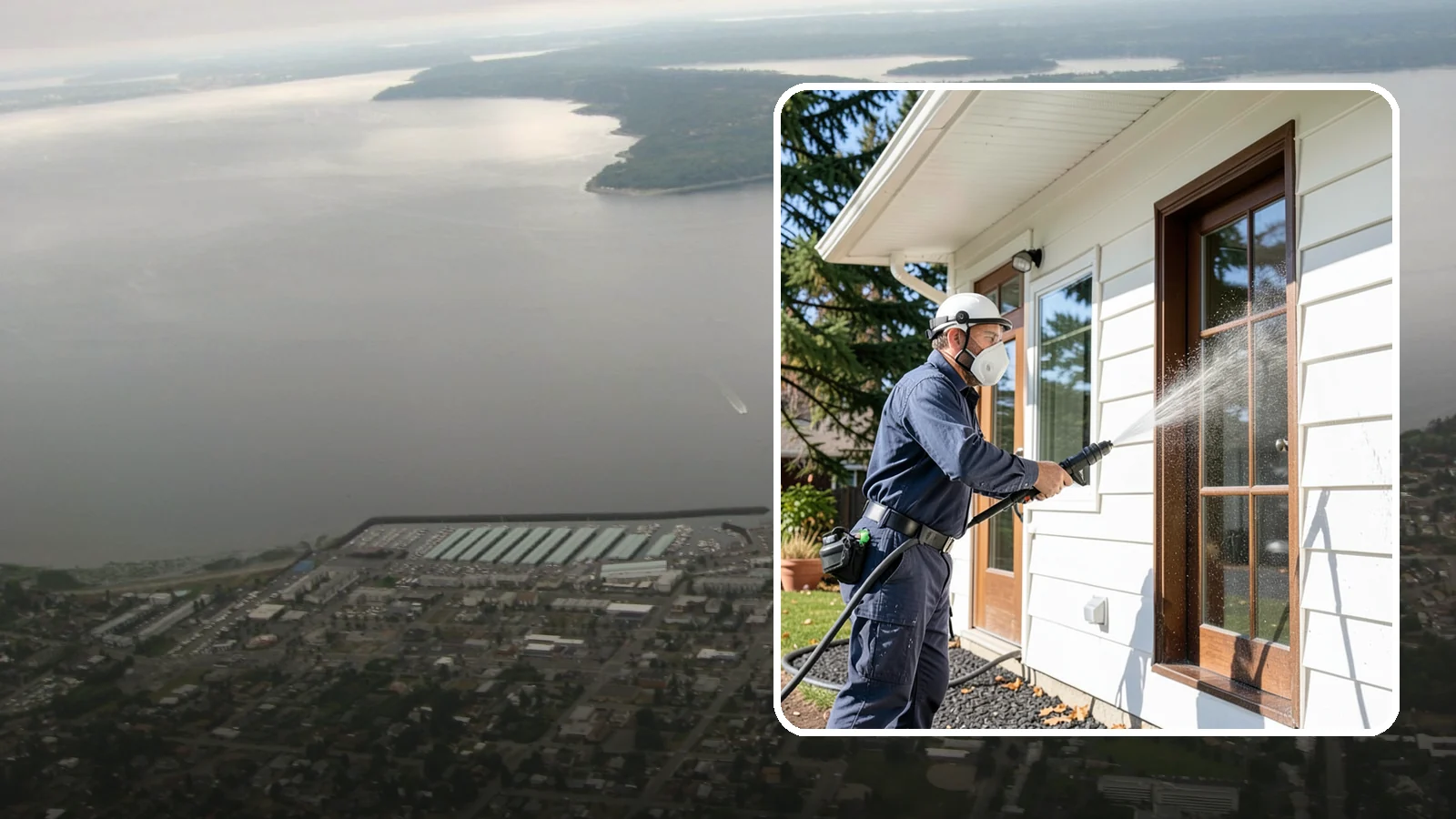 Fall Exterior Cleaning in Des Moines, King County, WA - A fall exterior cleaning removes summer's dust and the first flush of autumn debris before Washington's wet season sets in.