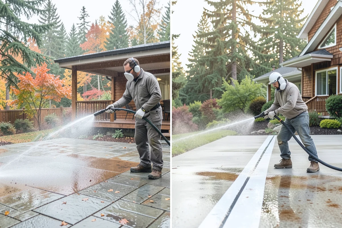 Fall Exterior Cleaning in Des Moines, King County, WA - Clear loose leaves and conifer needles from target surfaces
