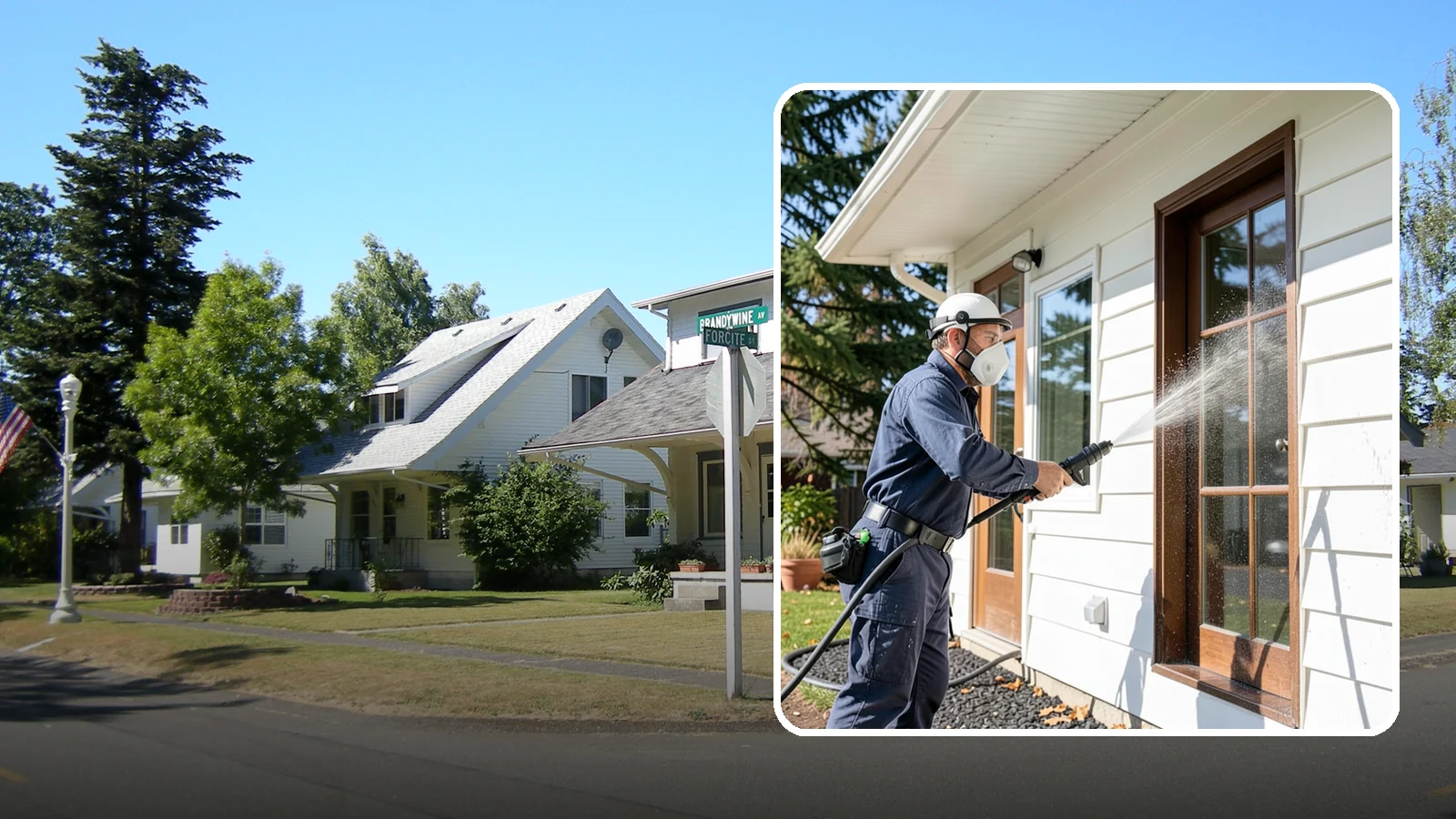 Fall Exterior Cleaning in DuPont, Pierce County, WA - A fall exterior cleaning removes summer's dust and the first flush of autumn debris before Washington's wet season sets in.