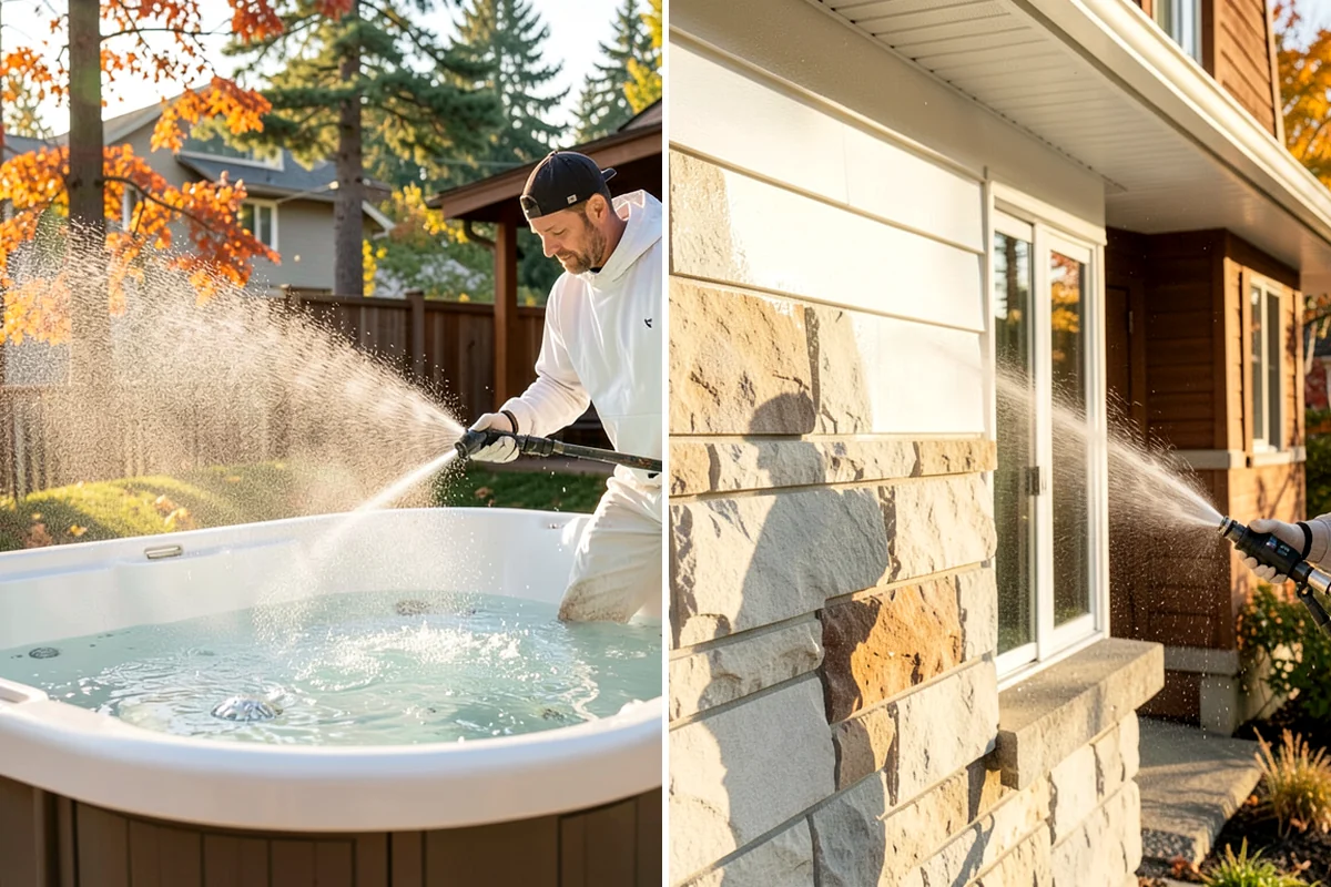 Fall Exterior Cleaning in DuPont, Pierce County, WA - Clear loose leaves and conifer needles from target surfaces