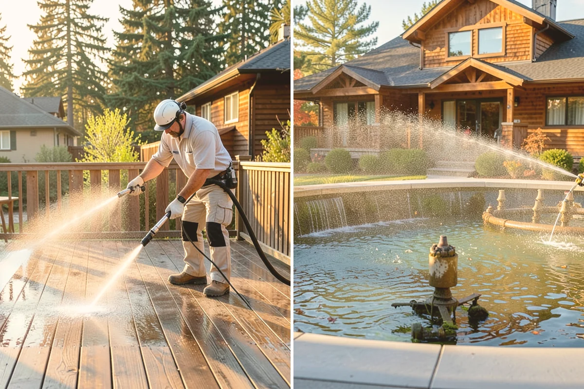 Fall Exterior Cleaning in Eatonville, Pierce County, WA - Clear loose leaves and conifer needles from target surfaces