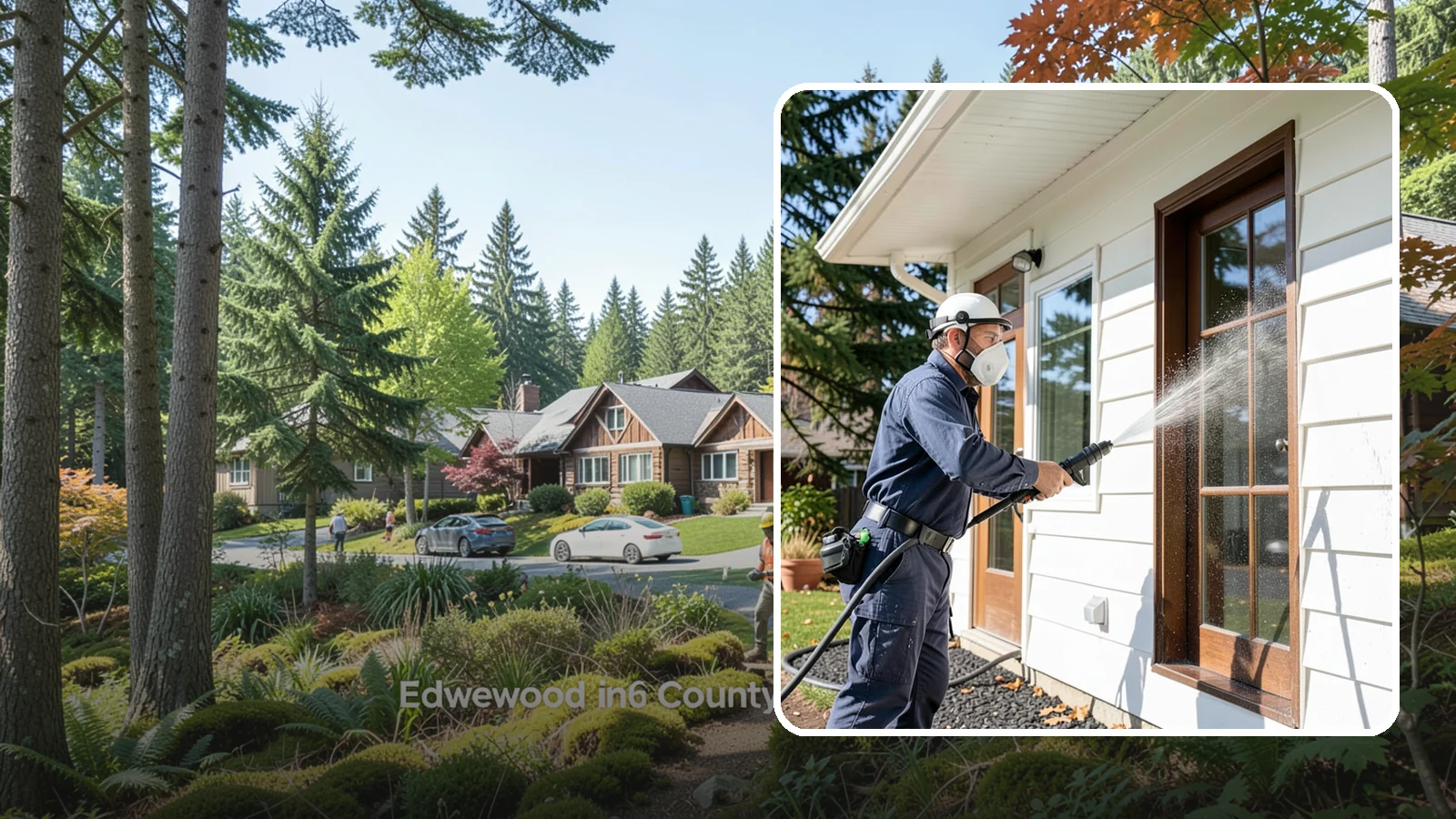 Fall Exterior Cleaning in Edgewood, Pierce County, WA - A fall exterior cleaning removes summer's dust and the first flush of autumn debris before Washington's wet season sets in.