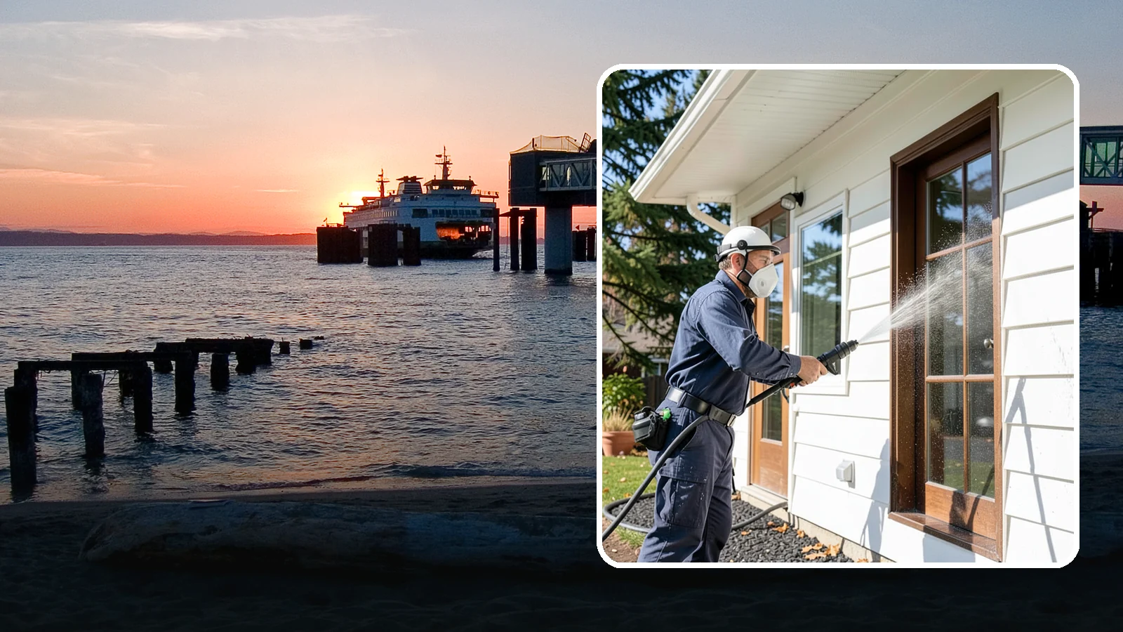 Fall Exterior Cleaning in Edmonds, Snohomish County, WA - A fall exterior cleaning removes summer's dust and the first flush of autumn debris before Washington's wet season sets in.