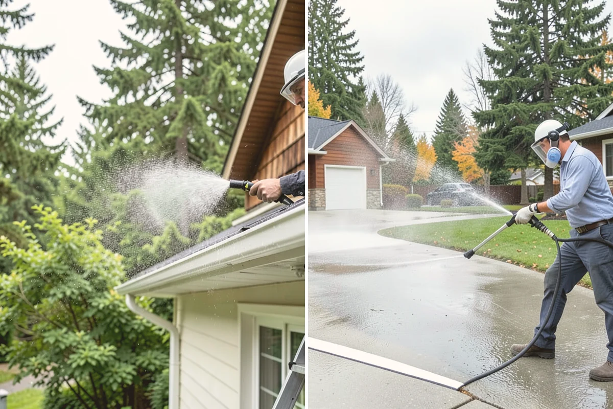 Fall Exterior Cleaning in Edmonds, Snohomish County, WA - Clear loose leaves and conifer needles from target surfaces