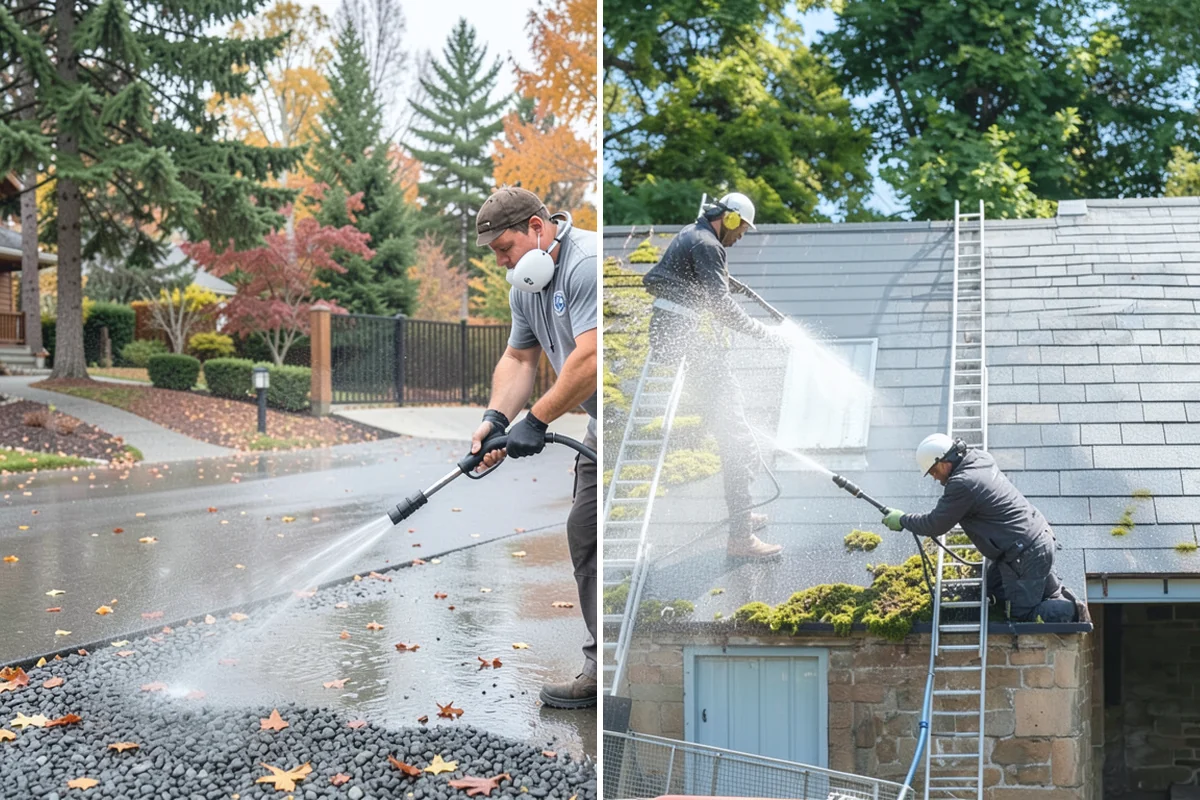 Fall Exterior Cleaning in Granite Falls, Snohomish County, WA - Clear loose leaves and conifer needles from target surfaces
