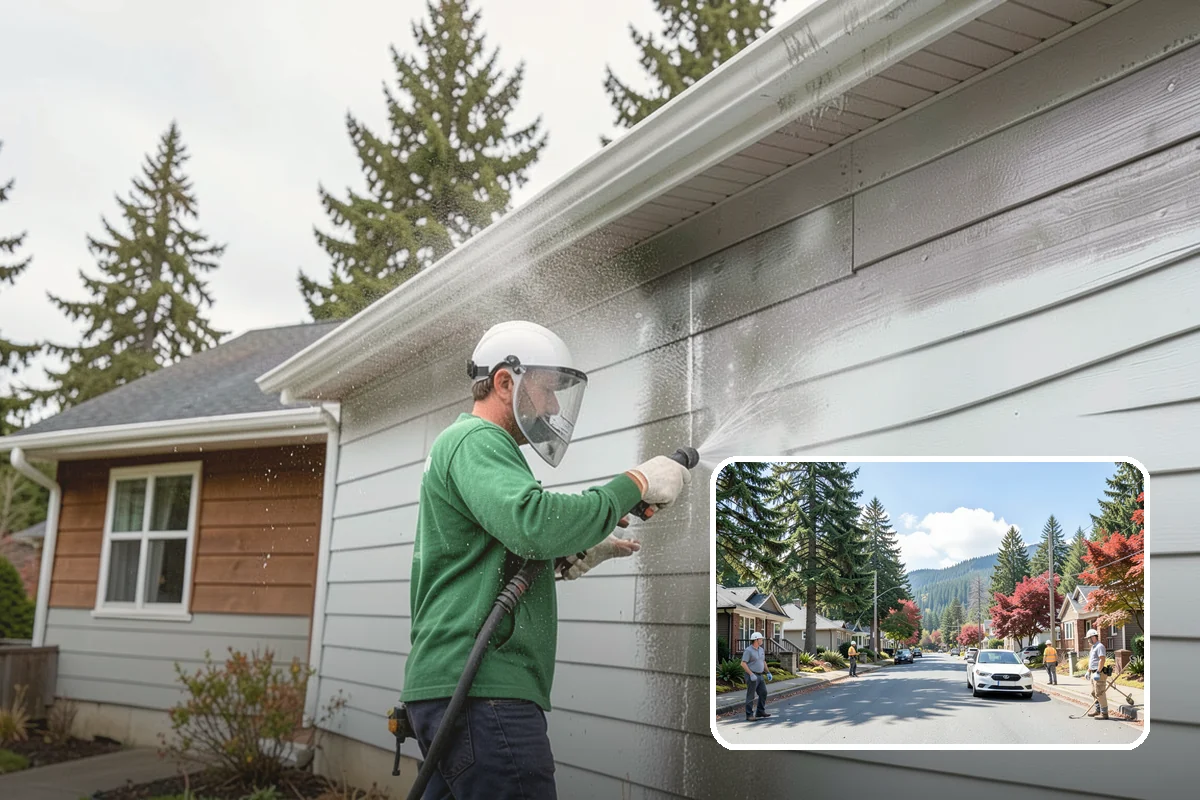 Fall Exterior Cleaning in Hunts Point, King County, WA - Strips away summer dust and the season's early leaf and needle fall