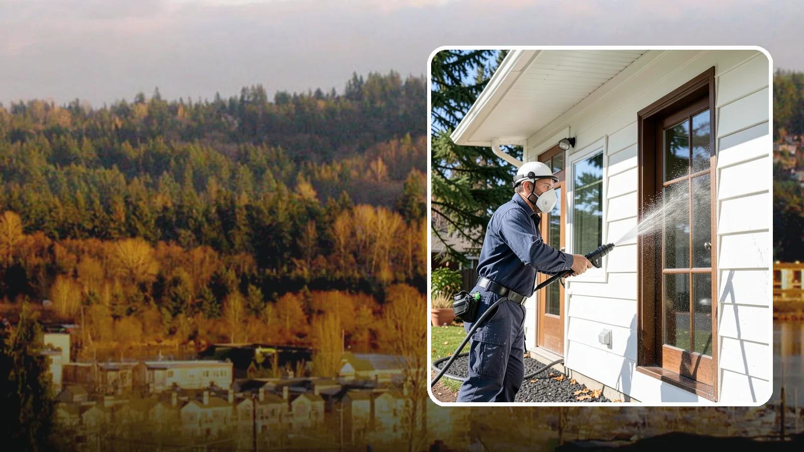 Fall Exterior Cleaning in Kenmore, King County, WA - A fall exterior cleaning removes summer's dust and the first flush of autumn debris before Washington's wet season sets in.