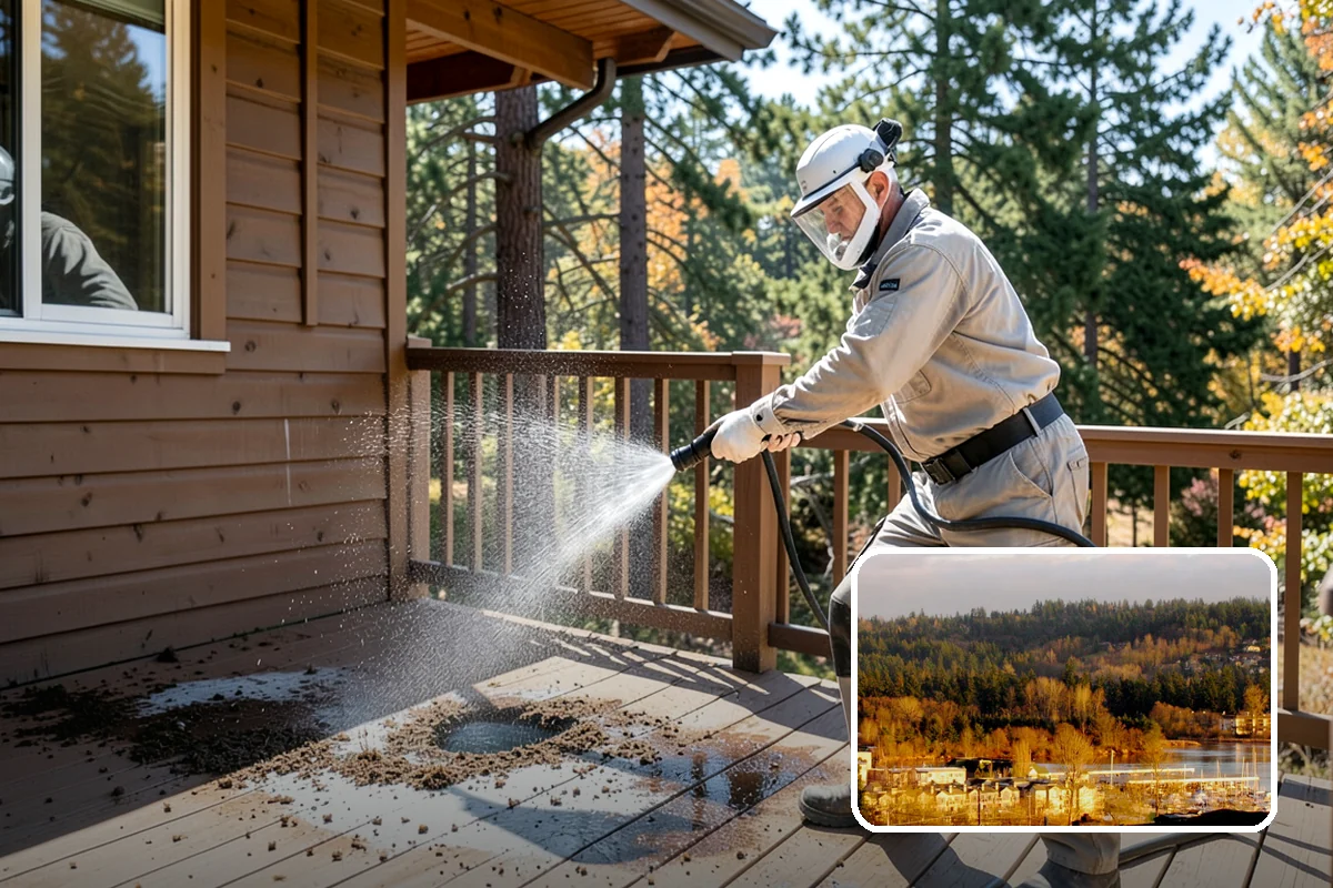 Fall Exterior Cleaning in Kenmore, King County, WA - Strips away summer dust and the season's early leaf and needle fall