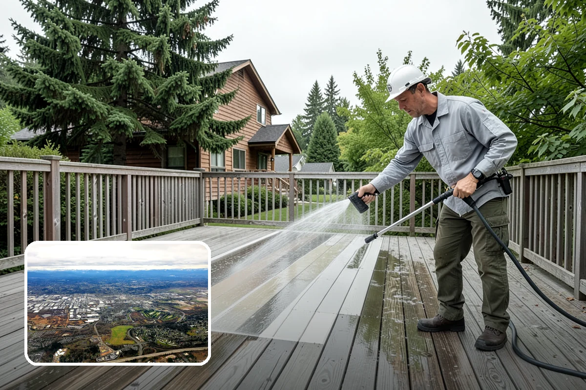 Fall Exterior Cleaning in Kent, King County, WA - Strips away summer dust and the season's early leaf and needle fall