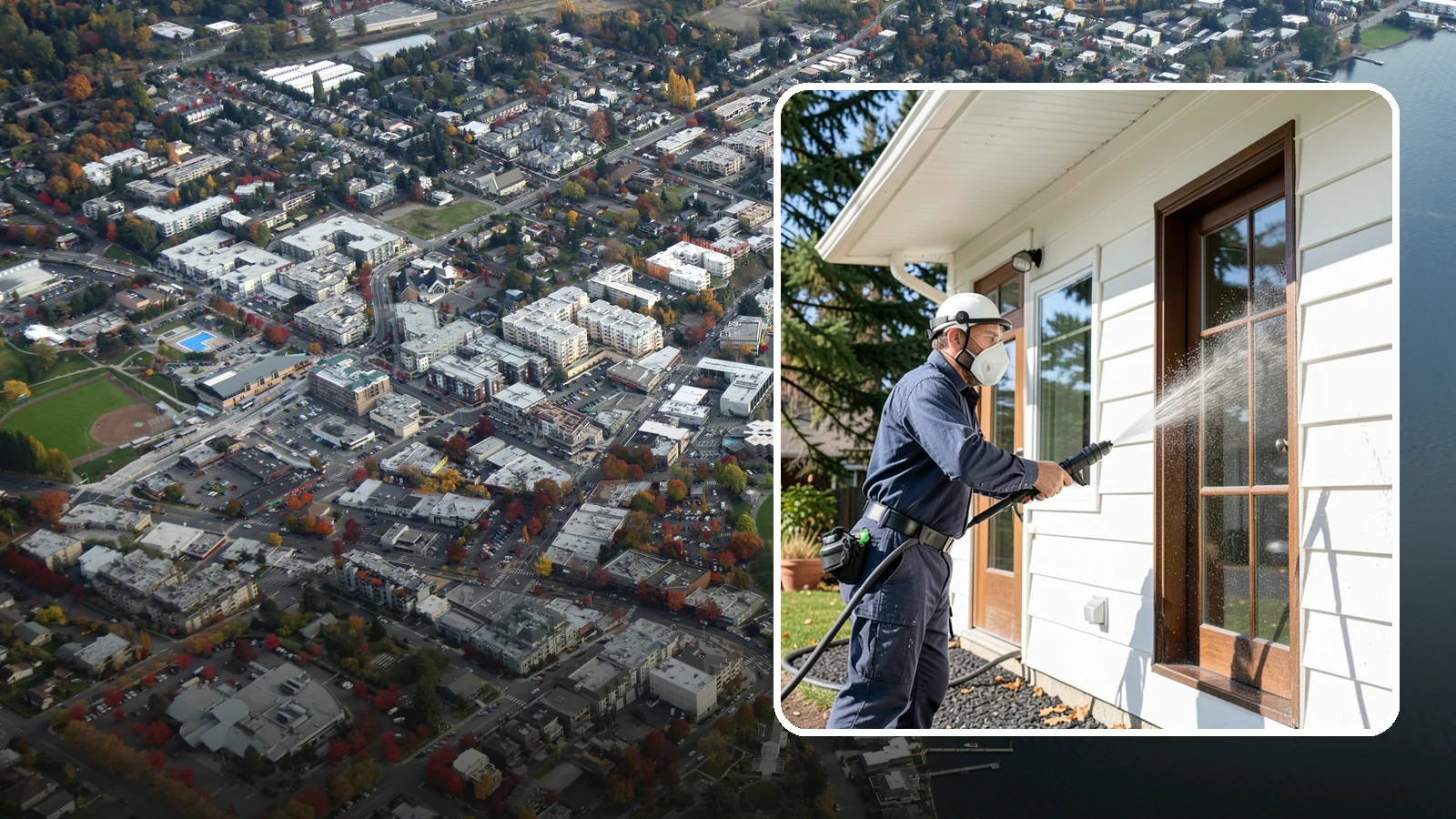 Fall Exterior Cleaning in Kirkland, King County, WA - A fall exterior cleaning removes summer's dust and the first flush of autumn debris before Washington's wet season sets in.
