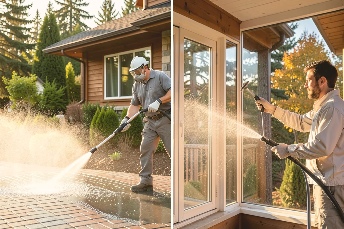 Fall Exterior Cleaning in Kirkland, King County, WA - Clear loose leaves and conifer needles from target surfaces