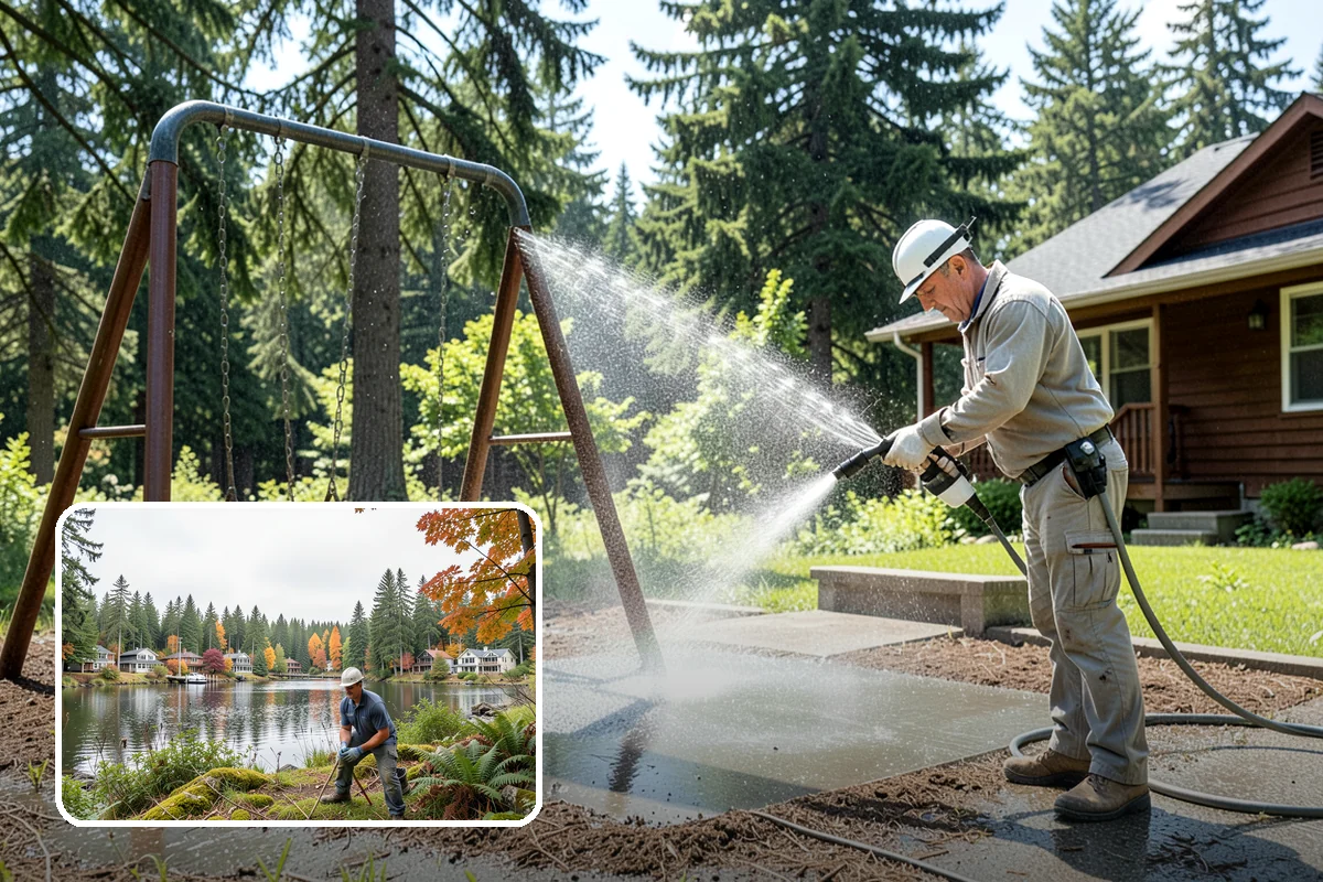 Fall Exterior Cleaning in La Conner, Skagit County, WA - Strips away summer dust and the season's early leaf and needle fall