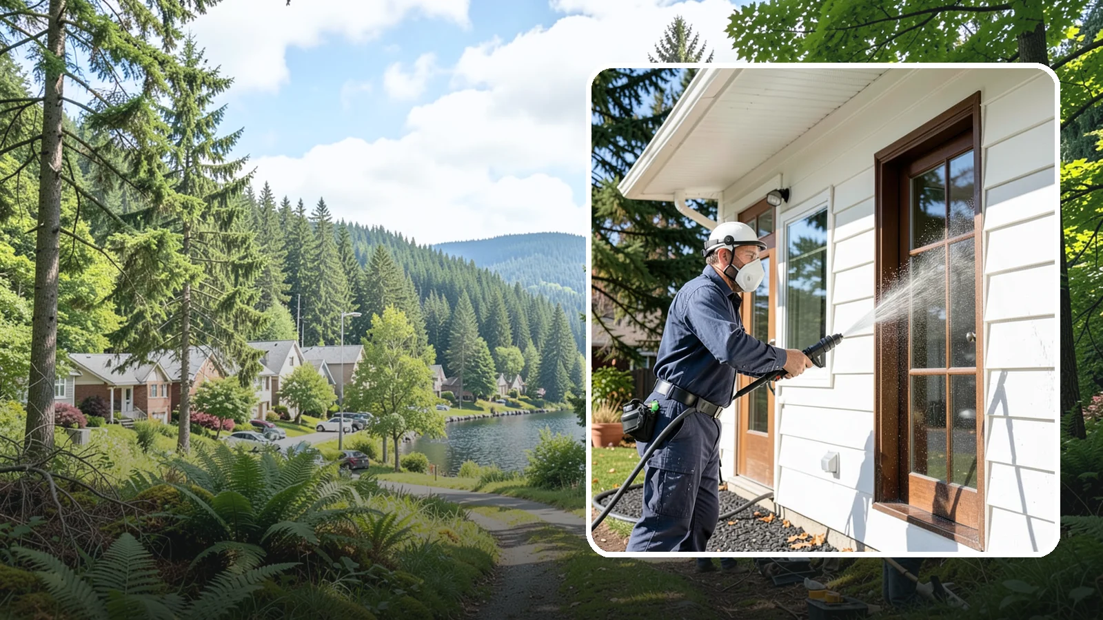 Fall Exterior Cleaning in Lake Forest Park, King County, WA - A fall exterior cleaning removes summer's dust and the first flush of autumn debris before Washington's wet season sets in.