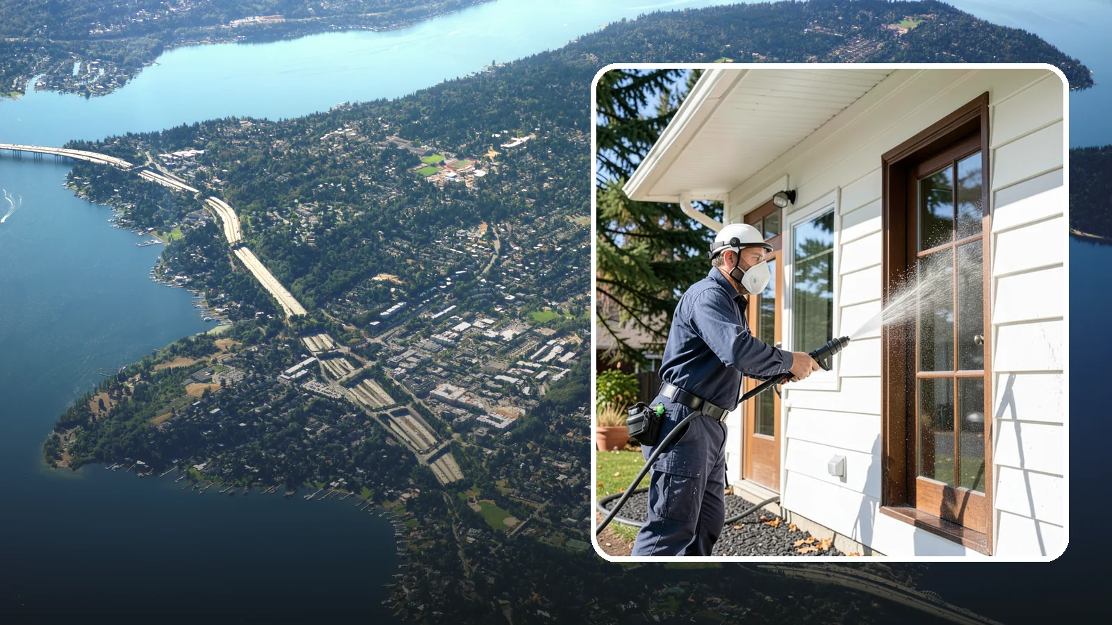 Fall Exterior Cleaning in Mercer Island, King County, WA - A fall exterior cleaning removes summer's dust and the first flush of autumn debris before Washington's wet season sets in.