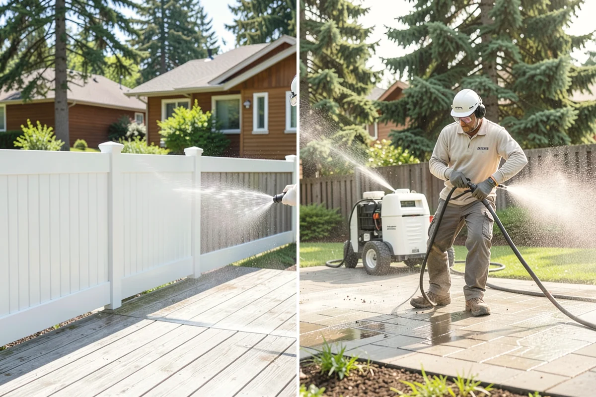 Fall Exterior Cleaning in Mercer Island, King County, WA - Clear loose leaves and conifer needles from target surfaces
