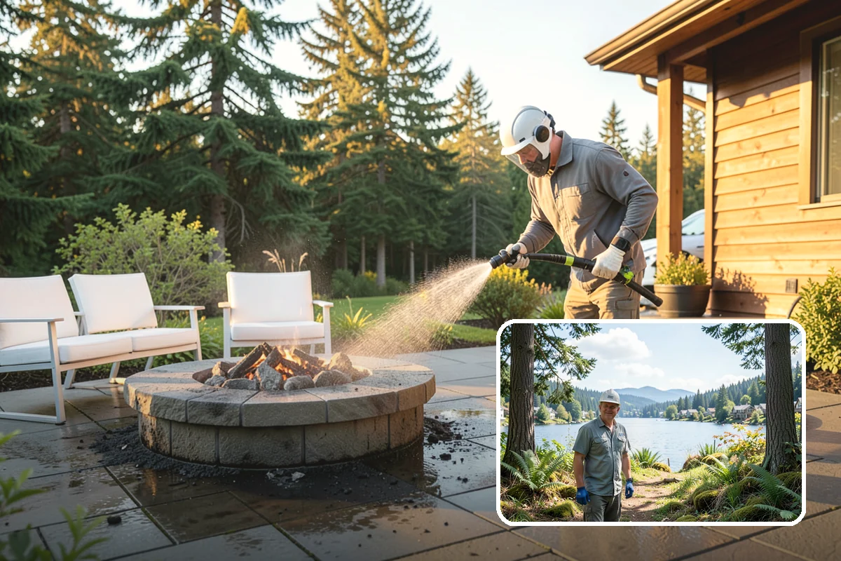 Fall Exterior Cleaning in Milton, King County, WA - Strips away summer dust and the season's early leaf and needle fall