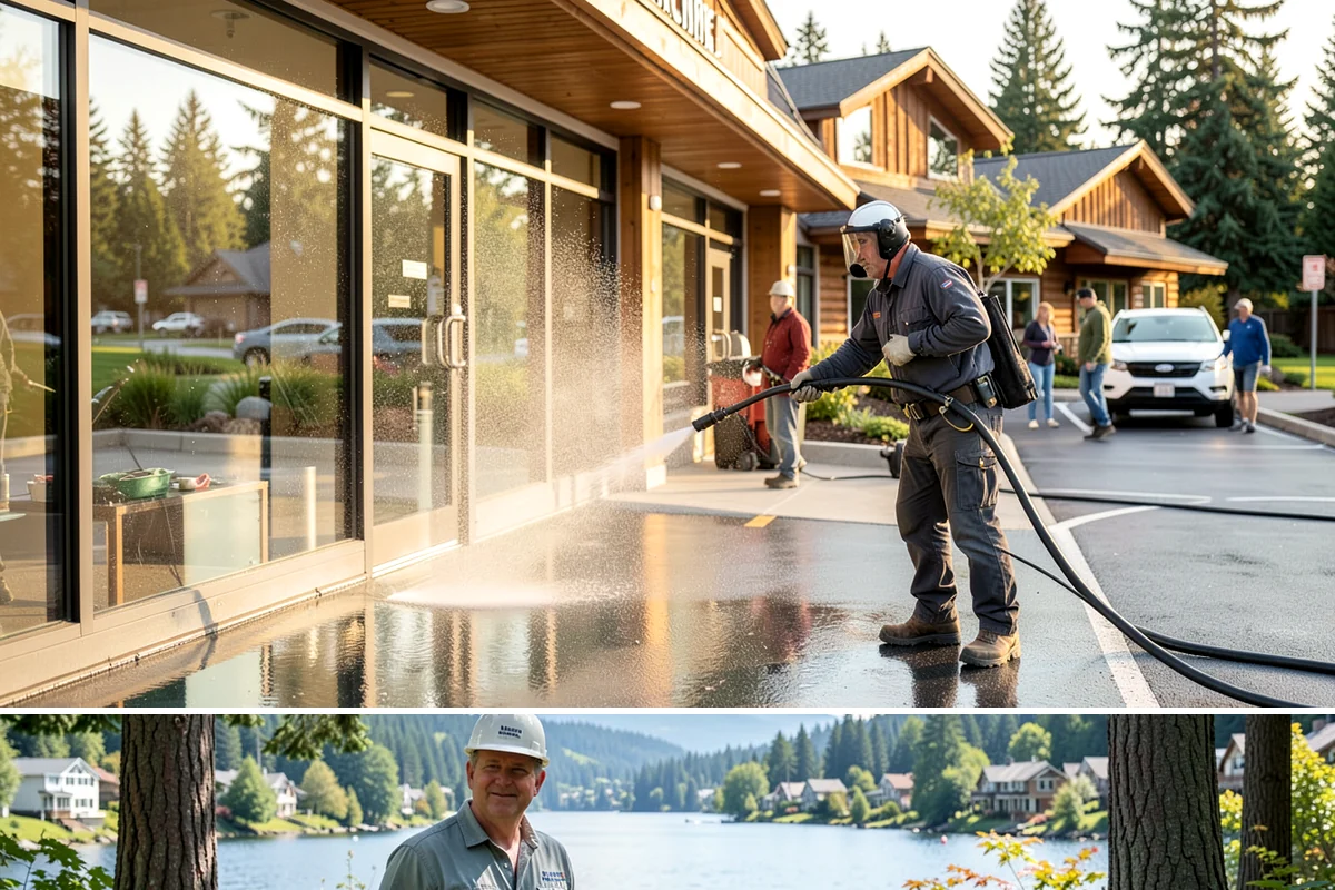 Fall Exterior Cleaning in Milton, King County, WA - September through early November works best, after the summer growing season and before persistent winter rain arrives.