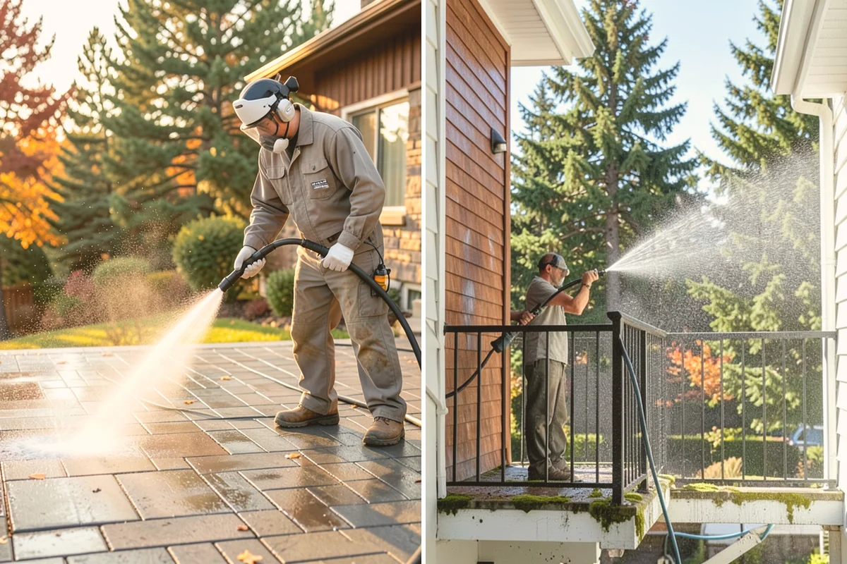 Fall Exterior Cleaning in Mount Vernon, Skagit County, WA - Clear loose leaves and conifer needles from target surfaces
