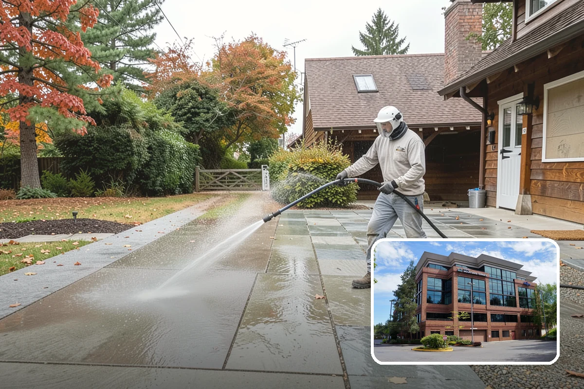 Fall Exterior Cleaning in Mountlake Terrace, Snohomish County, WA - Strips away summer dust and the season's early leaf and needle fall