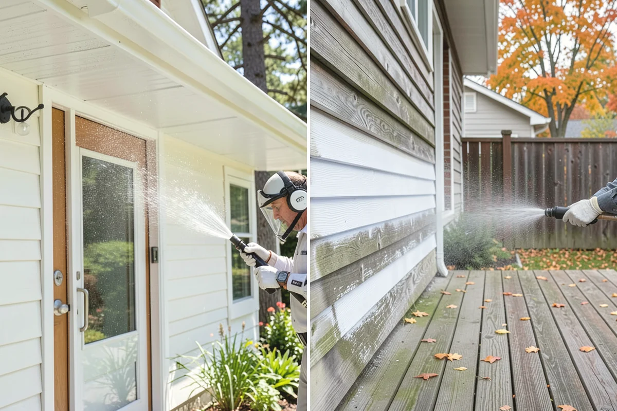 Fall Exterior Cleaning in Mukilteo, Snohomish County, WA - Clear loose leaves and conifer needles from target surfaces